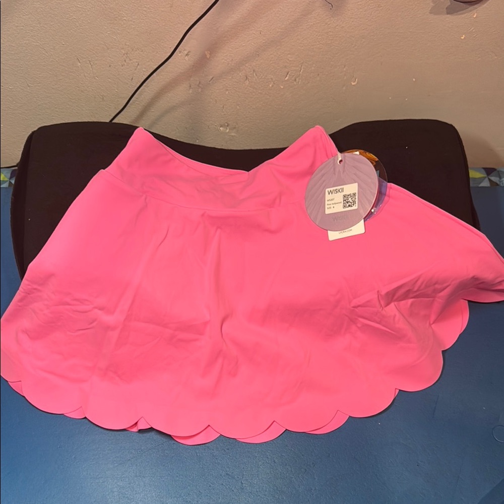 Pink Scalloped Hem Skirt